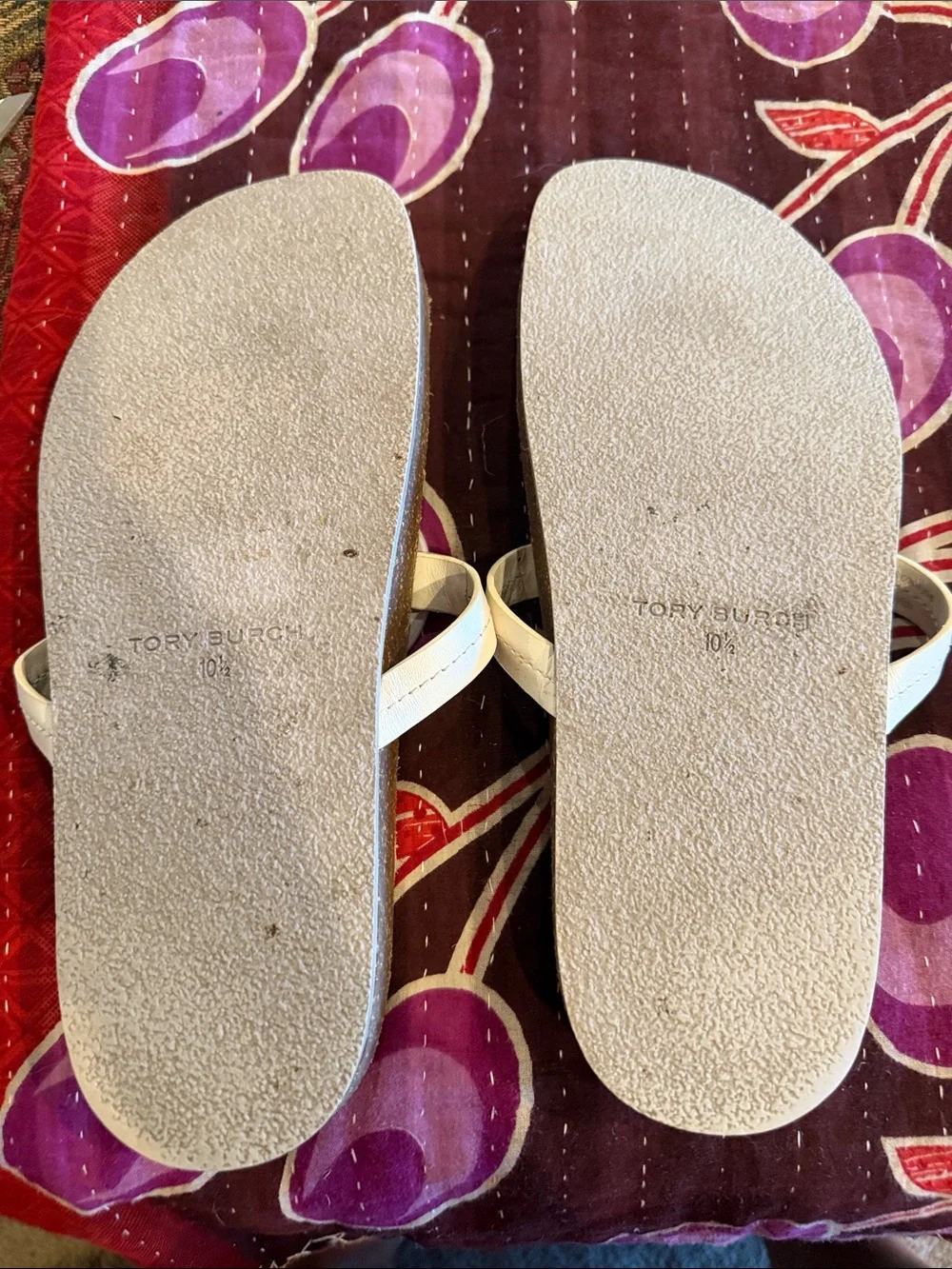 Tory Burch Cloud Miller Lavender/Black/Ivory Logo Thong Sandals 10.5
